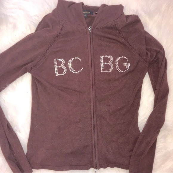 BCBG Maxazria Designer hooded silk bling jacket - Picture 3 of 4